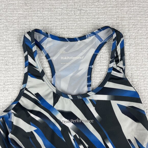 Peak Performance Womens Tank Top AOP  Small Blue Sweden Gym Run Yoga - Picture 6 of 16
